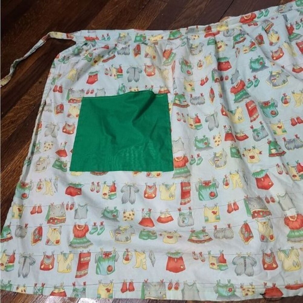 Vintage Half Waist Retro Printed Grannycore Kitchen Apron - Picture 6 of 9